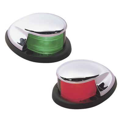 Set de Luces Laterales de Montaje Horizontal con Carcasa Cromada para Embarcaciones a Motor de Menos de 20 Metros