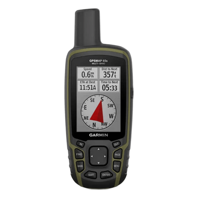 GPSMAP 65S Portátil para Actividades Outdoor / Pantalla TFT Transflectiva 2.6 Pulgadas / Resolución 160×240 Pixeles / Brújula de 3 Ejes / Altímetro Barométrico / Compatible con GPS, GLONASS, Galileo, QZSS / Memoria 16 GB