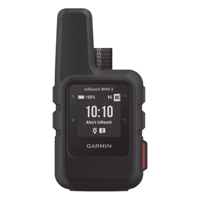 GPS portátil inReach® Mini 2 / Pantalla Monocroma Transflectiva 23 x 23 mm / Resolución 176 x 176 píxeles / Batería Recargable de Iones de Litio / Autonomía Hasta 14 Días / Resistencia al Agua IPX7 / Conectivi