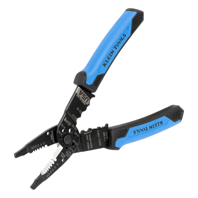Pinzas Pelacables Multiuso / Pela Cables Sólidos 10-20 AWG y Trenzados 12-22 AWG / Capacidad Ponchado Terminales 10-22 AWG / Corte Tornillos 4-40 a 10-32 / Acero Óxido Negro / Mangos TPE Ergonómicos