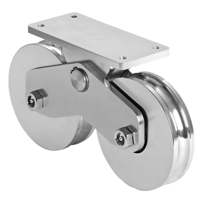 Rueda Doble de 12 cm / Capacidad Para Puertas de hasta 1200 kg / Canal Tipo «U»