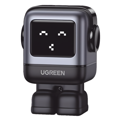 Cargador Mini GaNRobot 30W serie UNO | 1 USB-C de Carga Rápida | Tecnología GaN II | Multiprotocolo PD/QC/SCP/FCA | Carga Inteligente | Pantalla LED | Zapato Magnético Extraíble | Thermal Guard | Color Negro.
