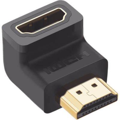Adaptador HDMI de 90 Grados Macho a Hembra / Hacia Abajo / HDMI 2.0 4K@60Hz / Proporciona Flexibilidad Sin Doblar los Cables HDMI