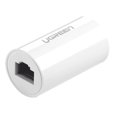 Acoplador y Protector (Extensor de Cable Ethernet RJ45) | 1000Mbps | Compatibilidad con Cat7/Cat6/Cat5e | Compatible con POE | Ignífugo | ABS | Color Blanco