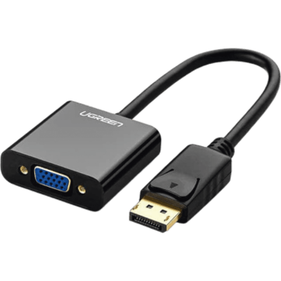 Convertidor DP Macho a VGA Hembra (Negro).