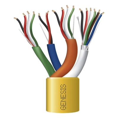 Carrete de Cable de 305 Metros (1000 Pies) / Color Amarillo / Compuesto por 6 x 22 AWG blindado, 4 x 18 AWG, 4 x 22 AWG, y 2 x 22 AWG / Para Aplicaciones en Control de Acceso