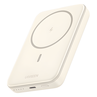 Power Bank MagSafe de 10000mAh | 20W | Carga Inalámbrica y por Cable USB-C | Sistema de Protección Inteligente | Tecnología de Carga Rápida | Ultra Delgado | Ultra ligero | Compatible con iPhone 15/14/13/12 | Color Beige.