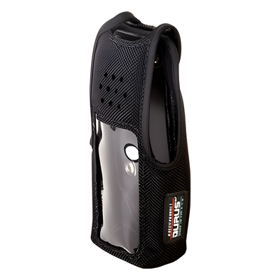 Funda de Nylon, lazo-cinto, capuchón con broches para botones y amplio visor frontal  para NX-410K2 y NX-411K2.