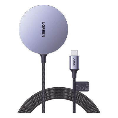 Cargador Inalámbrico Magnético | 15W | Tecnología Magsafe | Qi | Certificado MFM | Modulo de Carga Original | Carga Rápida | Fuerte Absorción Magnética | Cable de Nylon Trenzado | 1.5 metros | Multi Protecci&o