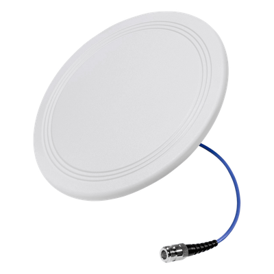 Antena Omnidireccional para Techo Interior / 600-6000 MHz / 5 Bandas Celulares y WiFi / Perfil Ultra Bajo 8 mm / Conector N-hembra / Cable Plenum 30 cm / Material del radomo, ABS