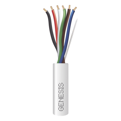 Carrete de 305 Metros (1000 Pies) / Cable de Cobre / 6 x 18 AWG / Plenum / Para Interior / Color Blanco / Para Aplicaciones de Alarmas de Intrusión/Control de Acceso/ Automatización / Interfonos y Tv Porteros