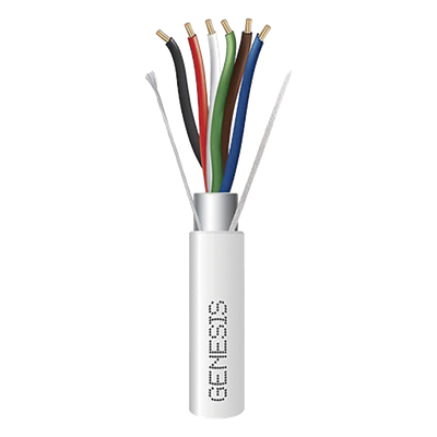 Carrete de 305 Metros (1000 Pies) / Cable de Cobre / 6 x 18 AWG / Plenum / Color Blanco / Blindado / Para Aplicaciones de Alarmas de Intrusión / Control de Acceso / Automatización / Interfonos y Tv Porteros