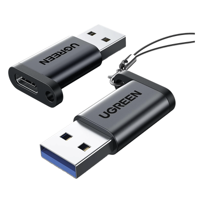 Adaptador USB 3.1 Tipo C a USB-A 3.0 |Carga y Sincronización de Datos | Admite Corriente de 3A | Transferencia de hasta 5 Gbps | Amplia Compatibilidad | Chip VL160 | Caja de Aluminio | Color Negro.
