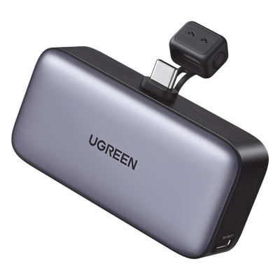 Power Bank 5000mAh | Conector USB-C Incorporado | 22.5W  | Carga Rápida | Soporte Integrado | Pantalla Led | Compacto  y Portatil | Compatible con iPhone 16 15 iPad Pro Galaxy Pixel..
