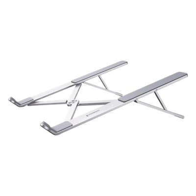 Soporte Portátil de Aluminio para Laptop / Amplia Compatibilidad de 11-17.3″ / Ajuste de Altura 46.5 mm-136.5 mm / Capacidad de carga de 5 kg / Diseño Plegable / Material de Aleación de Aluminio + Silicona.