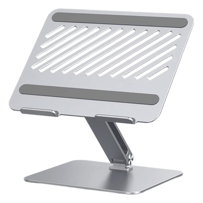 Soporte de Aluminio para Laptop | Ajustable 180° | Soporta Laptops de 10 a 17.3»| Capacidad de Carga 5Kg | Excelente Estabilidad | Diseño Para Alta Disipación de Calor | Altura y Angulo Ajustable | Plegable y Portátil.