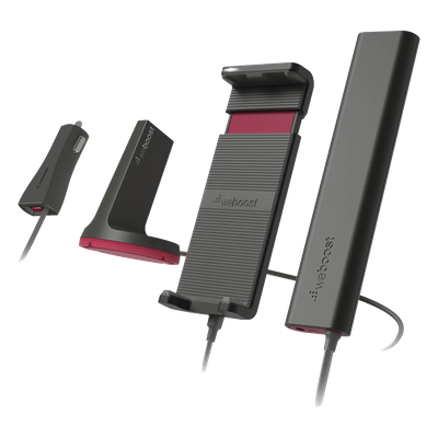 Kit Amplificador de señal celular 4G LTE, 3G y VOZ. Especial para vehículos donde el conductor o copiloto requiere la mayor concentración de señal. Soporta un usuario y múltiples operadores.