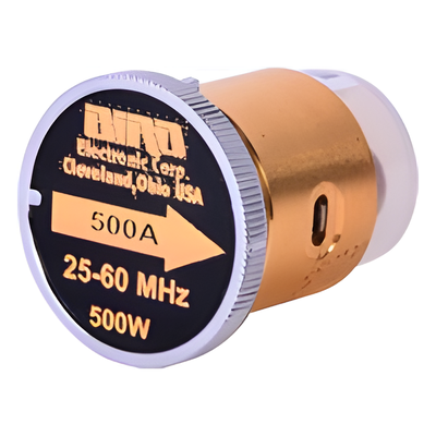 Elemento de 500 Watt en Línea 7/8″ para Wattmetro BIRD 43 en Rango de Frecuencia de 25 a 60 MHz.