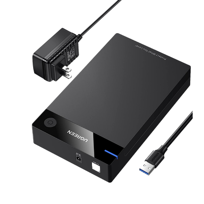 Carcasa de Disco Duro para  3.5″ y  2.5″ (Enclosure) | Con Cable USB 3.0 | Para HDD 3.5″ / SSD 2.5″ | SATA I/II/III | UASP | Hasta 16 TB | Compatible con Windows, Linux, Mac OS | No Requiere Controlador | Cable 1m | Incluye Adaptador d