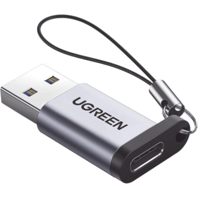 Adaptador USB 3.0 Macho a USB-C 3.1 Tipo C Hembra |Carga y Sincronización de Datos | Admite Corriente de 3A | Transferencia de hasta 5 Gbps | Amplia Compatibilidad | Chip VL160 | Caja de Aluminio | Color Gris