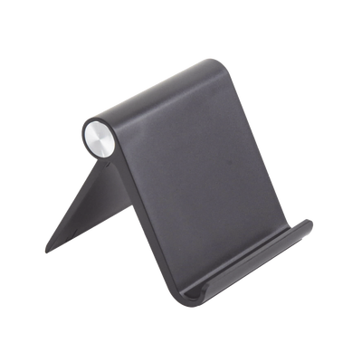Soporte de Escritorio  para Teléfono Celular / Ajustable de 0° a 100° / Goma Antiarañazos / Antideslizante / Amplia Compatibilidad con dispositivos de 4» a 7.9» / Plegable / ABS / Color Negro