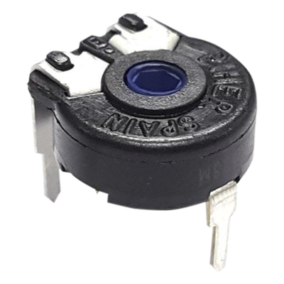Potenciómetro de Carbón 50K, 0.15W, 10 mm, Montaje Horizontal, Ajuste Vertical.