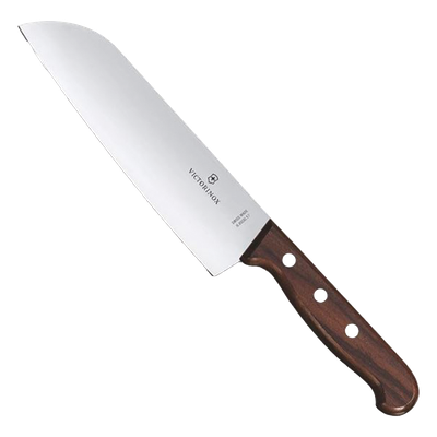 Cuchillo Santoku Wood de 17 cm, Filo con Corte Recto, Estilo Japonés