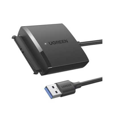 Adaptador USB 3.0 a SATA III | Compatible con Disco Duro HDD y SSD de 2.5″ y 3.5″ de hasta 12 TB | Velocidad USB 3.0 de hasta 5 Gbps | Alta Velocidad con UASP & TRIM | Cable de 50 cm.