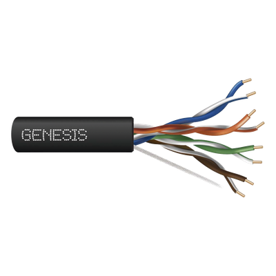 Bobina de Cable de 305 Metros (1000 Pies) UTP Cat6 RISER / Color Negro / UL, CMR SPNLS, Probado a 350 Mhz / Para Aplicaciones de CCTV, Redes de Datos, IP Megapixel, Control RS485