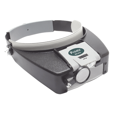 Lampara LED en correa frontal con lentes de aumento 1.8X, 2.6X y 5.8X.