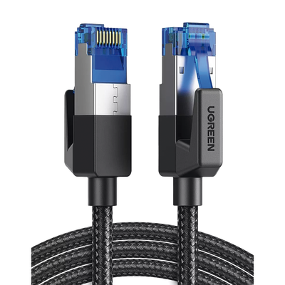Cable Ethernet Cat8 CLASS F/FTP Redondo con Malla de Nylon 1 Metro (3.28 Pies)