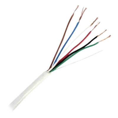 Bobina de Cable de 152 Metros (500 Pies) de 6 x 20 AWG / Blindado / Color Blanco / Aplicaciones en Control de Acceso, Audio e Instrumentación