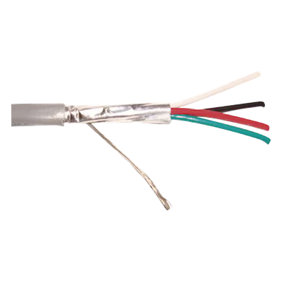 Cable 4 x 18 AWG / Blindado / 305 Metros (1000 Pies) / Riser / UL / Color Gris / Hecho en México