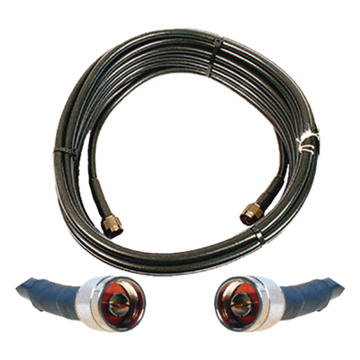Jumper Coaxial de 50 Ohm con Cable Wilson-400 | Conector N Macho en los Extremos | 15.24 Metros (50 Pies) de Longitud.