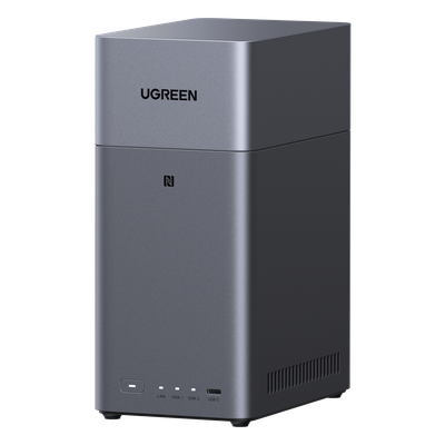 NAS UGREEN NASync DH2300 / Procesador RK3576 / 4GB / 32GB eMMC / 2 Bahías SATA / JBOD-Basic-RAID 0-RAID 1 / Puerto HDMI 4K / 1 GbE / USB 3.2 Gen 1 Type-C / Detección NFC