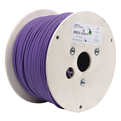 Bobina de Cable Blindado F/UTP de 4 Pares, Z-MAX, Cat6A, Soporte de Aplicaciones 10GBase-T, LS0H (Libre de Gases Toxicos), Color Violeta, 305 Metros (1000 Pies)