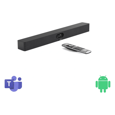 Barra de Videoconferencia Yealink A40 para Salas Medianas con Android 13 Integrado para Microsoft Teams – No Requiere PC – Incluye Control Remoto
