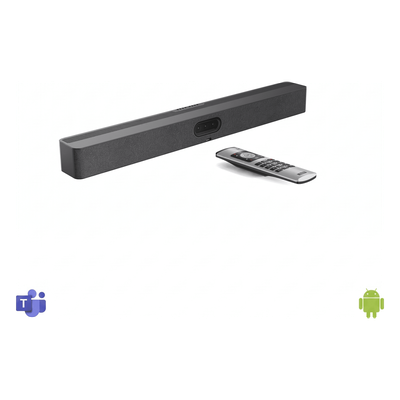 Barra de Videoconferencia A50 de Yealink para Salas Medianas y Grandes con Android Integrado para Microsoft Teams y Modo BYOD – Incluye Control Remoto