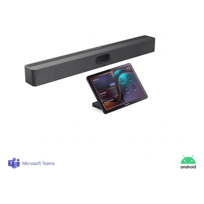 Barra de Videoconferencia A50 de Yealink para Salas Medianas y Grandes con Android Integrado para Microsoft Teams y Modo BYOD – Incluye Panel Touch