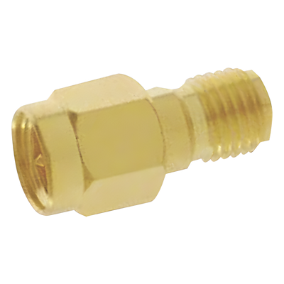 Adaptador en Línea, de Conector SMA Macho a SMA Hembra Inverso, Oro/ Oro/ Teflón.
