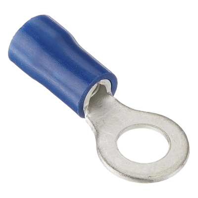 Terminal tipo ojo aislada / 16- 14 AWG /  3/16″ / Azúl / Paquete de 25 piezas.