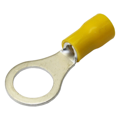 Terminal tipo ojo / 1 /  4″ / 12 – 10 AWG / Amarillo / Paquete de 25 piezas.