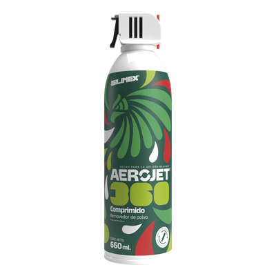 Removedor de polvo y residuos (aire comprimido) con aplicación 360º para limpieza de equipos electrónicos, válvula anti-estallamiento, 660 ml