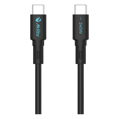 Cable de Carga USB-C a C / 1 Metro (3.28 Pies) / Magnético / Tecnología GaN (Nitruro de Galio) / Fast-Charging / Potencia 240W / Velocidad Transferencia 480 Mbps / Material / Conector Aluminio Anodizado