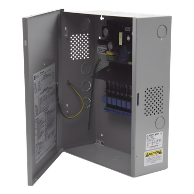 Fuente de Poder con Respaldo, 12 o 24 Vcc, 4 A, 48 W, 8 Salidas, Para Control de Acceso, Entrada 115 Vca
