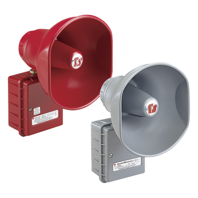 AudioMaster® Altavoz de bocina reentrante para megafonía y anunciamiento publico, 30W de Potencia, Listado contra incendios UL, Color Gris