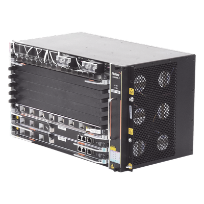 OLT Carrier Class Modular GPON, 6 Ranuras de Servicio, Incluye 1 Tarjeta de Servicio 16 puertos GPON, crecimiento hasta 96 puertos GPON, 6 UR, Gestión por UNM2000, CLI, (Incluye Instalación de software UNM2000)
