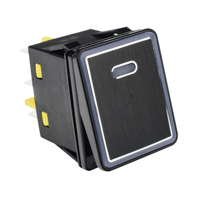 Interruptor tipo Switch con Led Color Rojo / IP65 / Diseño Industrial con panel de Aluminio / NO, COM, NC / Terminales tipo F1