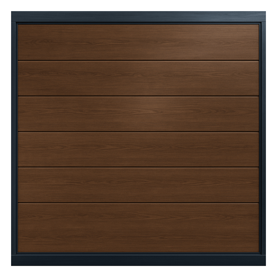 Puerta de Garage de Alta Calidad / Linea Central / Imitacion madera / oscura / 12×8 pies / AISLADA / Estilo Americana.