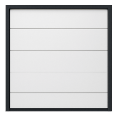 Puerta de Garage de Alta Calidad / Linea Central / Color Blanco 16X8 pies, AISLADA, Estilo Americana.